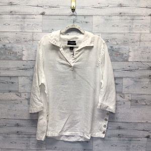 1x 100% linen White Tahari top